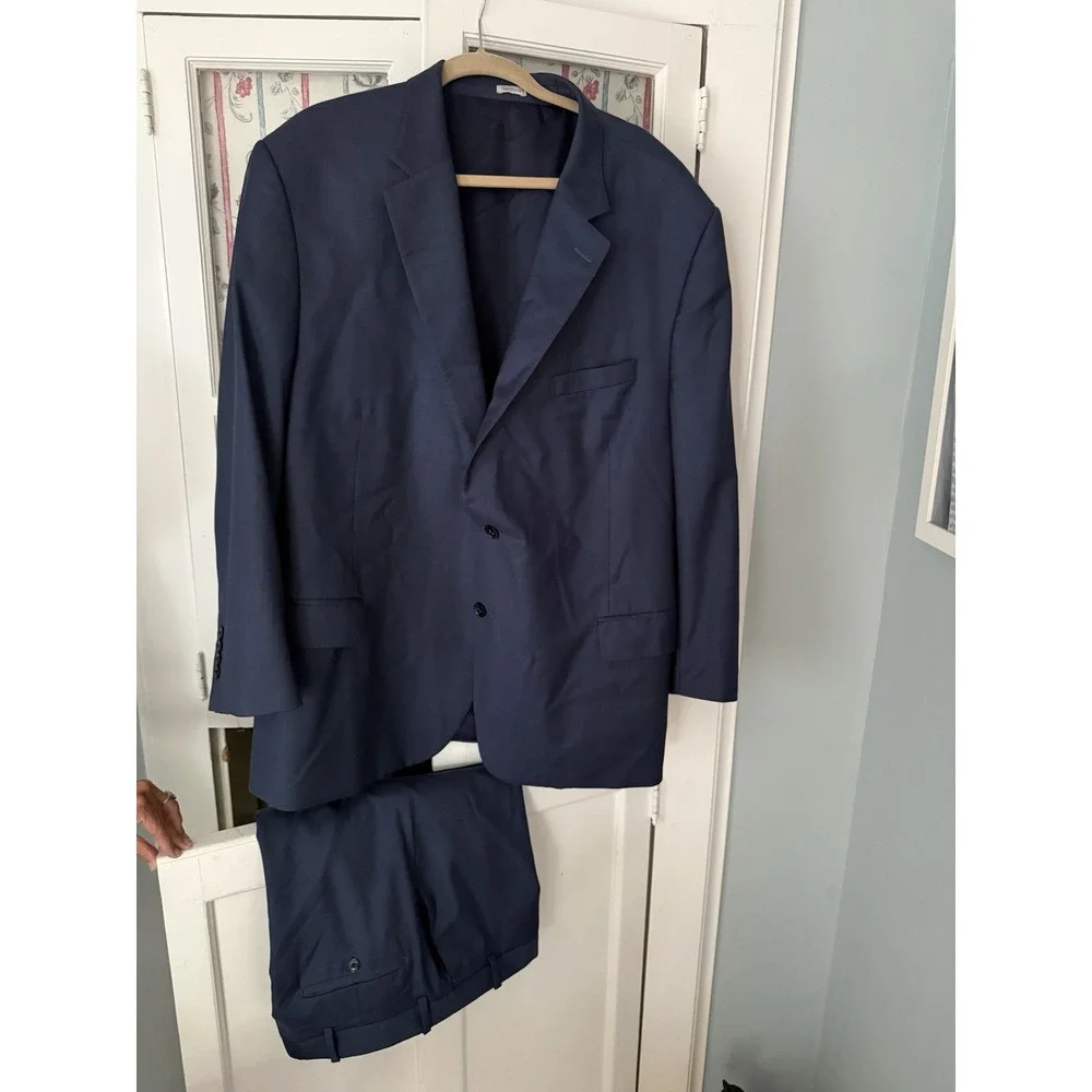 PETER MILLAR Flynn Classic Fit Solid Wool‎ Suit, Mid Blue, Size 54T